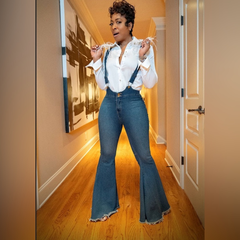 Cute Denim Bellbottom overalls